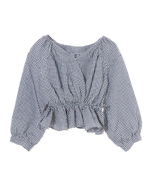 ゆーみん ⭐️クロエ　長袖ブラウス　フリル　カシュクール　ギンガムチェック vaneum ギンガムチェックブラウス/le.coeur blanc(ルクール