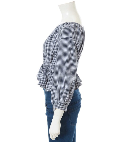 ゆーみん ⭐️クロエ　長袖ブラウス　フリル　カシュクール　ギンガムチェック vaneum ギンガムチェックブラウス/le.coeur blanc(ルクール