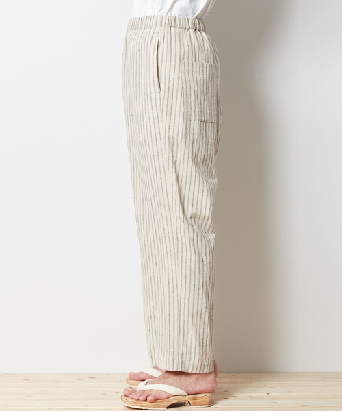 Snow Peak（スノーピーク）の「コットンリネン ストライプワイド パンツ（その他パンツ・メンズ・キナリ/ネイビー・SMALL/MEDIUM/LARGE/X-LARGE）」の6枚目の写真