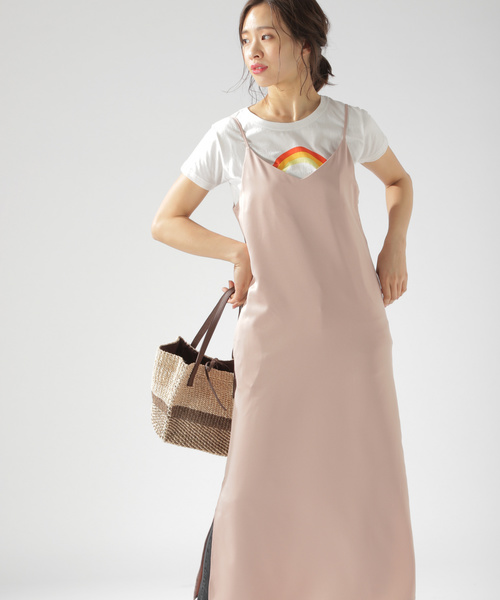 BAYFLOW（ベイフロー）の「スリットキャミワンピース（ワンピース・レディース・ブラック/ベージュ/ピンク/ブルー・SMALL/MEDIUM）」の13枚目の写真