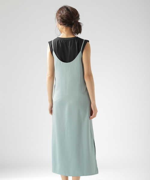 BAYFLOW（ベイフロー）の「スリットキャミワンピース（ワンピース・レディース・ブラック/ベージュ/ピンク/ブルー・SMALL/MEDIUM）」の19枚目の写真