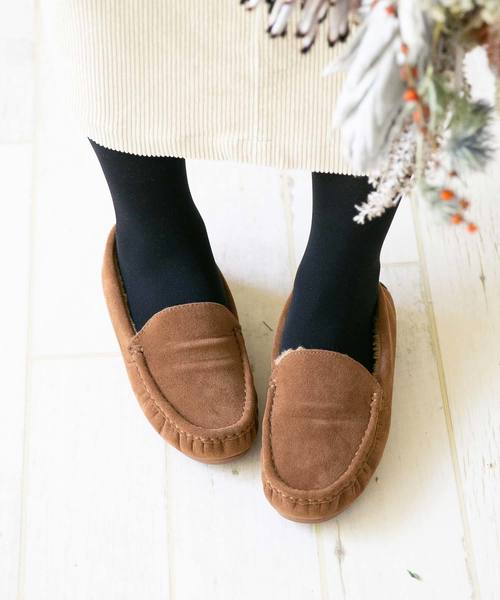 mooimooi（モーイモーイ）の「ラウンドトゥ スマート シンプル モカシンシューズ（モカシン/デッキシューズ・レディース・ベージュ/ブラック/ダークブラウン/チャコールグレー/ブラック系その他/キャメル/ベージュ系その他/ベージュ系その他2/チェック/ベージュ系その他3/グレイッシュベージュ/ブラック系その他3/ブラック系その他2・LL/3L/S/M/L/XS）」の12枚目の写真