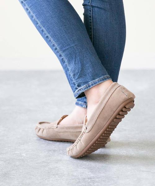 mooimooi（モーイモーイ）の「ラウンドトゥ スマート シンプル モカシンシューズ（モカシン/デッキシューズ・レディース・ベージュ/ブラック/ダークブラウン/チャコールグレー/ブラック系その他/キャメル/ベージュ系その他/ベージュ系その他2/チェック/ベージュ系その他3/グレイッシュベージュ/ブラック系その他3/ブラック系その他2・LL/3L/S/M/L/XS）」の19枚目の写真