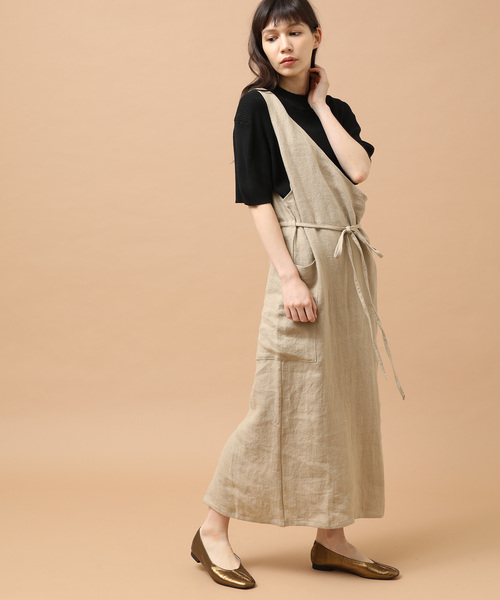 セール リネンヘリンボンショルダードレス ワンピース Salon Adam Et Rope サロン アダム エ ロペ のファッション通販 Zozotown