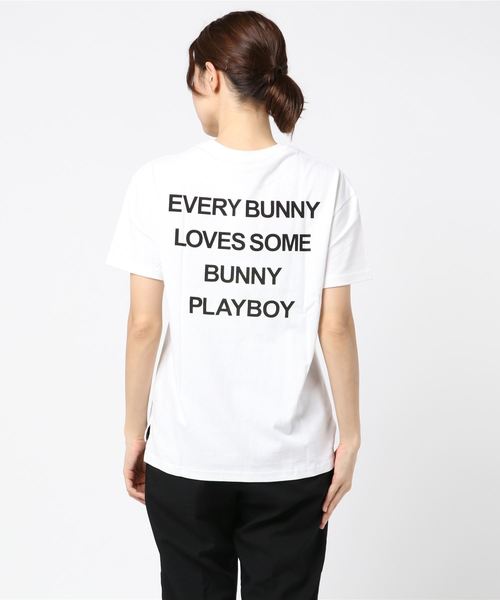PLAYBOY(プレイボーイ)の「I・PLAYBOY刺繍Tシャツ(Tシャツ/カットソー・レディース・ホワイト/ブラック・MEDIUM)」の6枚目の写真