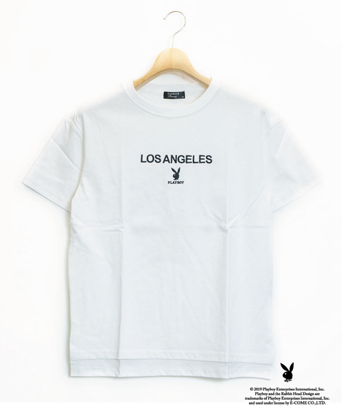 PLAYBOY(プレイボーイ)の「I・PLAYBOY刺繍Tシャツ(Tシャツ/カットソー・レディース・ホワイト/ブラック・MEDIUM)」の1枚目の写真