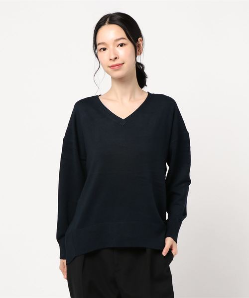 AMERICAN HOLIC（アメリカンホリック）の「Vネックバックラウンドニットプルオーバー ＊（ニット/セーター・レディース・ブラウン/ピンク/アイボリー/モカ/キャメル/ブルーグリーン/ダークネイビー/グレー系その他2・M/L）」の7枚目の写真