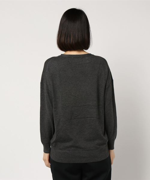 AMERICAN HOLIC（アメリカンホリック）の「Vネックバックラウンドニットプルオーバー ＊（ニット/セーター・レディース・ブラウン/ピンク/アイボリー/モカ/キャメル/ブルーグリーン/ダークネイビー/グレー系その他2・M/L）」の10枚目の写真