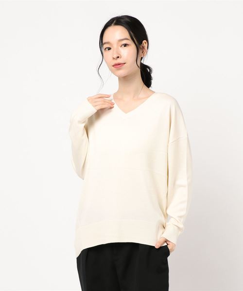 AMERICAN HOLIC（アメリカンホリック）の「Vネックバックラウンドニットプルオーバー ＊（ニット/セーター・レディース・ブラウン/ピンク/アイボリー/モカ/キャメル/ブルーグリーン/ダークネイビー/グレー系その他2・M/L）」の11枚目の写真