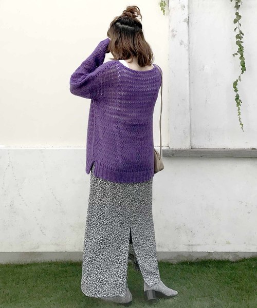 archives(アルシーヴ)の「鍵編みルーズモヘアプルオーバー(ニット/セーター・レディース・パープル/ブラウン/オフホワイト・MEDIUM)」の11枚目の写真