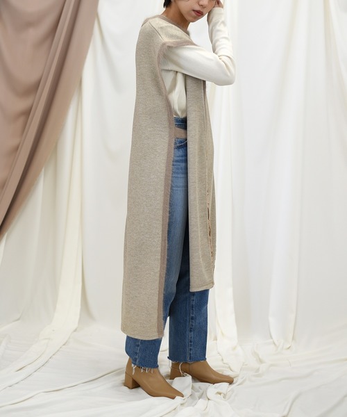 Eimee Law（エイミーロウ）の「【Eimee Law】シャギーテープトリミングポンチョワンピース（ワンピース・レディース・アイボリー/チャコールグレー/ブラック/キャメル・38）」の15枚目の写真
