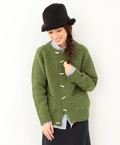 BEAMS BOY（ビームスボーイ）の「BEAMS BOY / 3ゲージ KNOLLカーディガン 14FW（カーディガン/ボレロ・レディース・グレー/ケリー/ブルー・ONE SIZE）」の3枚目の写真