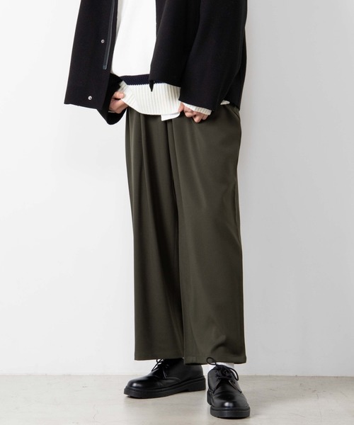 WEGO（ウィゴー）の「WEGO/起毛TRワイドスラックス（スラックス・メンズ・カーキ/ブラック・SMALL/LARGE/MEDIUM）」の2枚目の写真