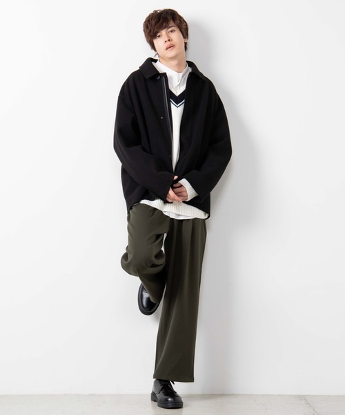 WEGO（ウィゴー）の「WEGO/起毛TRワイドスラックス（スラックス・メンズ・カーキ/ブラック・SMALL/LARGE/MEDIUM）」の5枚目の写真