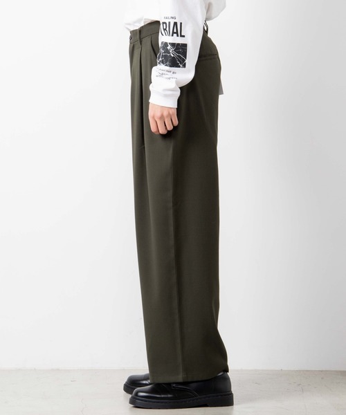 WEGO（ウィゴー）の「WEGO/起毛TRワイドスラックス（スラックス・メンズ・カーキ/ブラック・SMALL/LARGE/MEDIUM）」の18枚目の写真