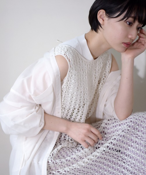 PAGEBOY（ページボーイ）の「シアースタンドカラーシャツ（シャツ