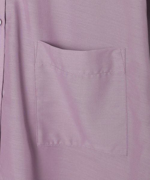PAGEBOY（ページボーイ）の「シアースタンドカラーシャツ（シャツ/ブラウス・レディース・ホワイト/パープル/ブラック/グレイッシュベージュ/テラコッタ・FREE）」の9枚目の写真