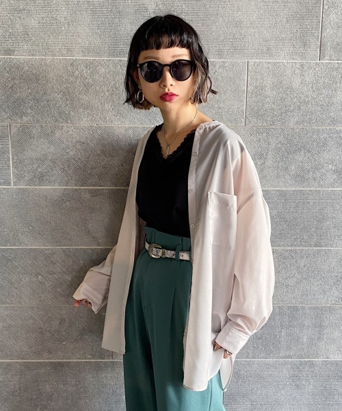 PAGEBOY（ページボーイ）の「シアースタンドカラーシャツ（シャツ