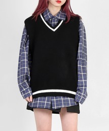 DING | DING/ラインニットベスト(ベスト)