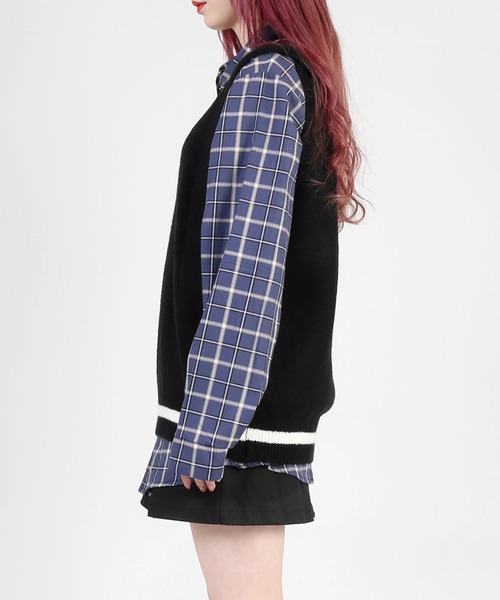 DING（ディング）の「DING/ラインニットベスト（ベスト・レディース・ホワイト/ピンク/グリーン/ベージュ/ブラック・FREE）」の12枚目の写真