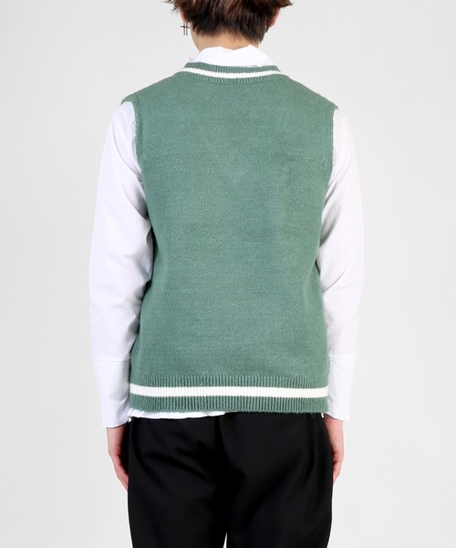 DING（ディング）の「DING/ラインニットベスト（ベスト・レディース・ホワイト/ピンク/グリーン/ベージュ/ブラック・FREE）」の16枚目の写真