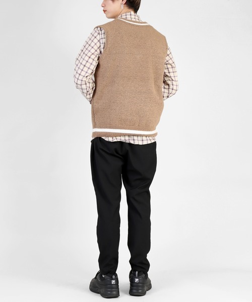 DING（ディング）の「DING/ラインニットベスト（ベスト・レディース・ホワイト/ピンク/グリーン/ベージュ/ブラック・FREE）」の9枚目の写真