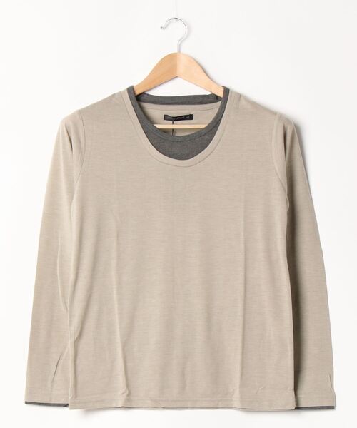 B.I.D.(ビーアイディー)の「《Bl》フェイクレイヤード長袖Tシャツ Uネック(Tシャツ/カットソー・メンズ・ブラック/グレー/ネイビー/ホワイト/チャコール/ワインレッド・MEDIUM/LARGE/X-LARGE)」の4枚目の写真