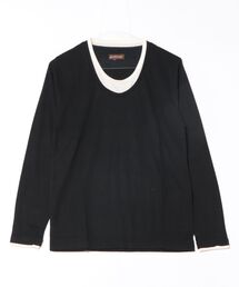 《Bl》フェイクレイヤード長袖Tシャツ Uネック