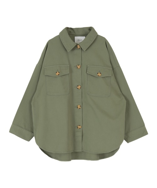 titivate（ティティベイト）の「ｵｰﾊﾞｰｻｲｽﾞｼｬﾂ/ｼﾞｬｹｯﾄ（シャツ/ブラウス・レディース・ベージュ/アイボリー/ライトカーキ・M）」の6枚目の写真