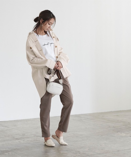 titivate（ティティベイト）の「ｵｰﾊﾞｰｻｲｽﾞｼｬﾂ/ｼﾞｬｹｯﾄ（シャツ/ブラウス・レディース・ベージュ/アイボリー/ライトカーキ・M）」の7枚目の写真