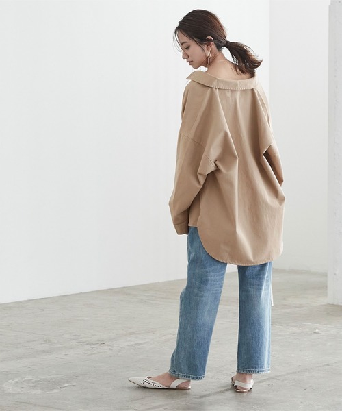 titivate（ティティベイト）の「ｵｰﾊﾞｰｻｲｽﾞｼｬﾂ/ｼﾞｬｹｯﾄ（シャツ/ブラウス・レディース・ベージュ/アイボリー/ライトカーキ・M）」の21枚目の写真