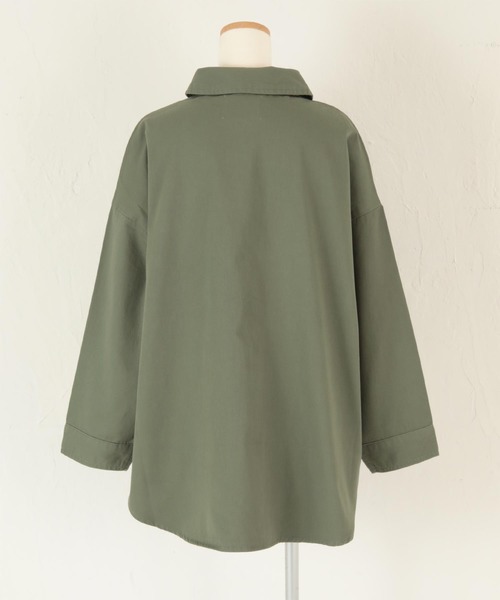 titivate（ティティベイト）の「ｵｰﾊﾞｰｻｲｽﾞｼｬﾂ/ｼﾞｬｹｯﾄ（シャツ/ブラウス・レディース・ベージュ/アイボリー/ライトカーキ・M）」の16枚目の写真