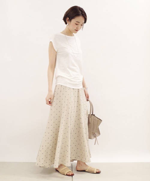 DouDou(ドゥドゥ)の「フレンチT(Tシャツ/カットソー・レディース・オフホワイト/ミント/グレー系その他/グレイッシュベージュ/ライトベージュ/チャコールグレー・SMALL/MEDIUM)」の18枚目の写真