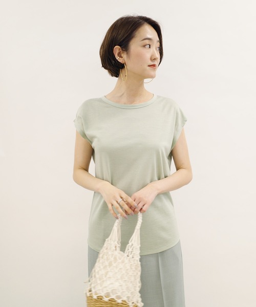 DouDou(ドゥドゥ)の「フレンチT(Tシャツ/カットソー・レディース・オフホワイト/ミント/グレー系その他/グレイッシュベージュ/ライトベージュ/チャコールグレー・SMALL/MEDIUM)」の20枚目の写真