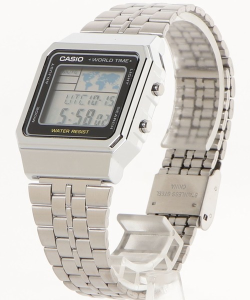 CASIO（カシオ）の「CASIO カシオ / スタンダード デジタルウォッチ ワールドタイム スクエアフェイス クォーツ メタルベルト 日常生活防水 // A-500WA-1 A-500WA-7（デジタル腕時計・メンズ・シルバー×ブラック/シルバー・FREE）」の7枚目の写真