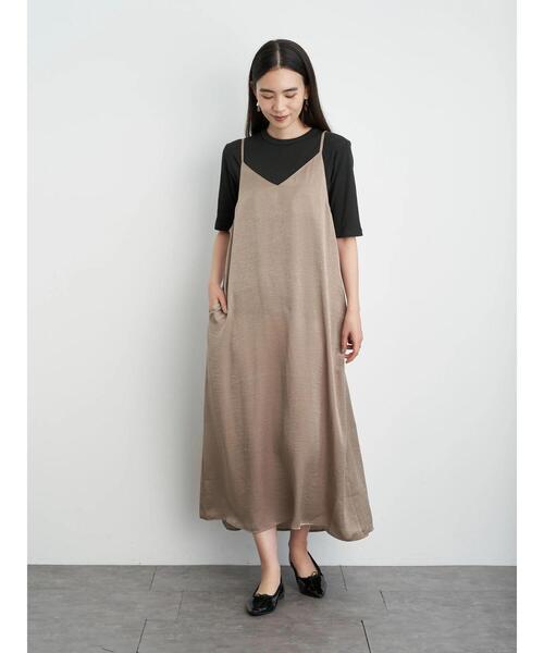 AMERICAN HOLIC（アメリカンホリック）の「Vネックバックタックキャミワンピース ＊●（ワンピース・レディース・ブラック/ブルー/その他14/グレイッシュベージュ・FREE）」の20枚目の写真