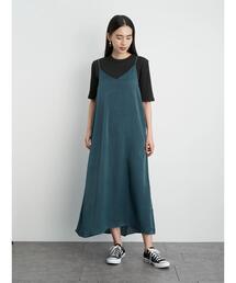 Vネックバックタックキャミワンピース ＊●