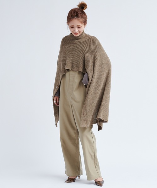 DouDou（ドゥドゥ）の「ツイルオーバーオール（ワンピース・レディース・ブラック/ベージュ・FREE）」の3枚目の写真