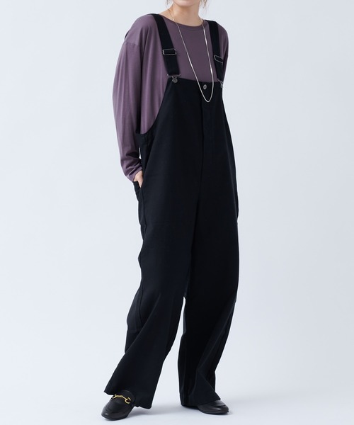 DouDou（ドゥドゥ）の「ツイルオーバーオール（ワンピース・レディース・ブラック/ベージュ・FREE）」の18枚目の写真