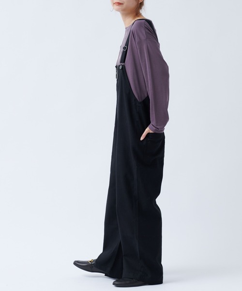 DouDou（ドゥドゥ）の「ツイルオーバーオール（ワンピース・レディース・ブラック/ベージュ・FREE）」の20枚目の写真