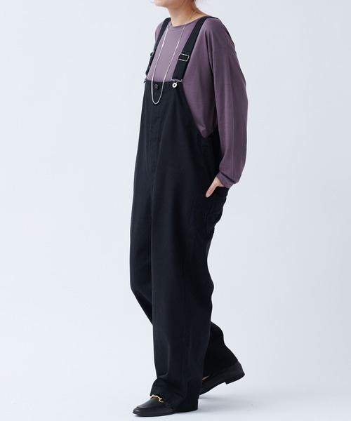 DouDou（ドゥドゥ）の「ツイルオーバーオール（ワンピース・レディース・ブラック/ベージュ・FREE）」の22枚目の写真