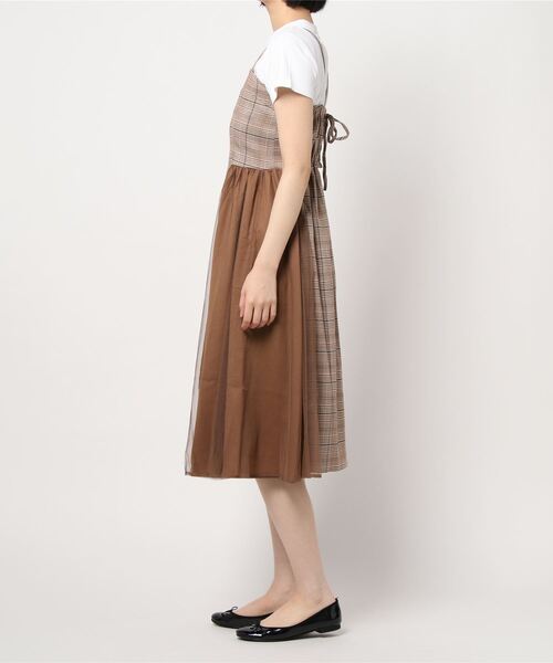 one way（ワンウェイ）の「バックレースアップサイドチュールジャンスカ（ジャンパースカート・レディース・ダークブルー/ダークブラウン/ライトブラウン・FREE）」の5枚目の写真