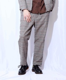 【KANGOL/カンゴール】グレンチェックパンツ タックテーパードパンツ ワイドパンツ