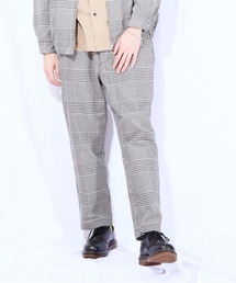 【KANGOL/カンゴール】グレンチェックパンツ タックテーパードパンツ ワイドパンツ