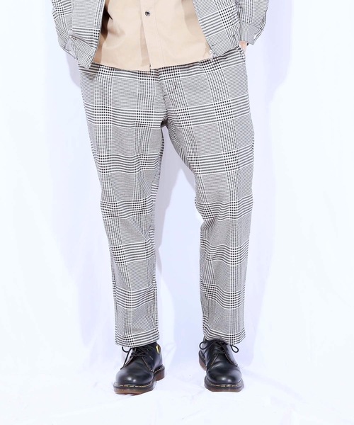 KANGOL(カンゴール)の「【KANGOL/カンゴール】グレンチェックパンツ タックテーパードパンツ ワイドパンツ(その他パンツ・メンズ・ブラウン/グレー・MEDIUM/LARGE/X-LARGE)」の7枚目の写真