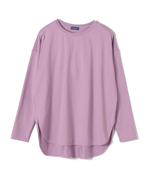 SHIPS（シップス）の「ラウンドへムビッグプルオーバー（Tシャツ/カットソー・レディース・ホワイト/ライトグリーン/ラベンダー/キャメル/ライトホワイト/ベージュ/ダークグレー/ピンク・ONE SIZE）」の7枚目の写真