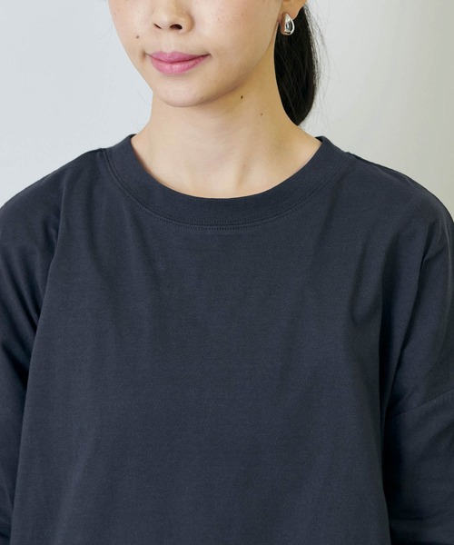 forksy.（フォルクシー）の「【forksy.】ステッチ配色コットンレイヤード2wayロングTシャツ/半袖Tシャツ（Tシャツ/カットソー・レディース・イエロー/グリーン/ダークグレー/ホワイト系その他/ベージュ系その他・FREE）」の11枚目の写真