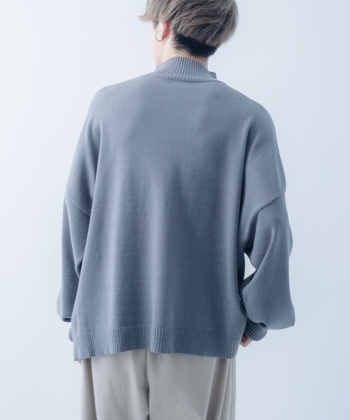 epnok（エプノック）の「モックネックルーズニット（ニット/セーター・メンズ・グレイッシュベージュ/レッド/グレイッシュブルー/ライトブラウン・MEDIUM/LARGE）」の20枚目の写真