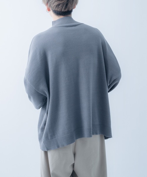 epnok（エプノック）の「モックネックルーズニット（ニット/セーター・メンズ・グレイッシュベージュ/レッド/グレイッシュブルー/ライトブラウン・MEDIUM/LARGE）」の21枚目の写真