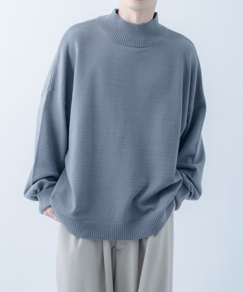 epnok（エプノック）の「モックネックルーズニット（ニット/セーター・メンズ・グレイッシュベージュ/レッド/グレイッシュブルー/ライトブラウン・MEDIUM/LARGE）」の18枚目の写真